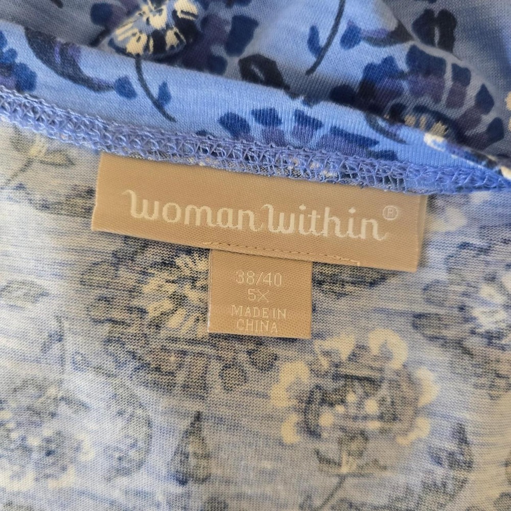 Woman Within blue floral midi dress size 5X 38/40 - Picture 4 of 4